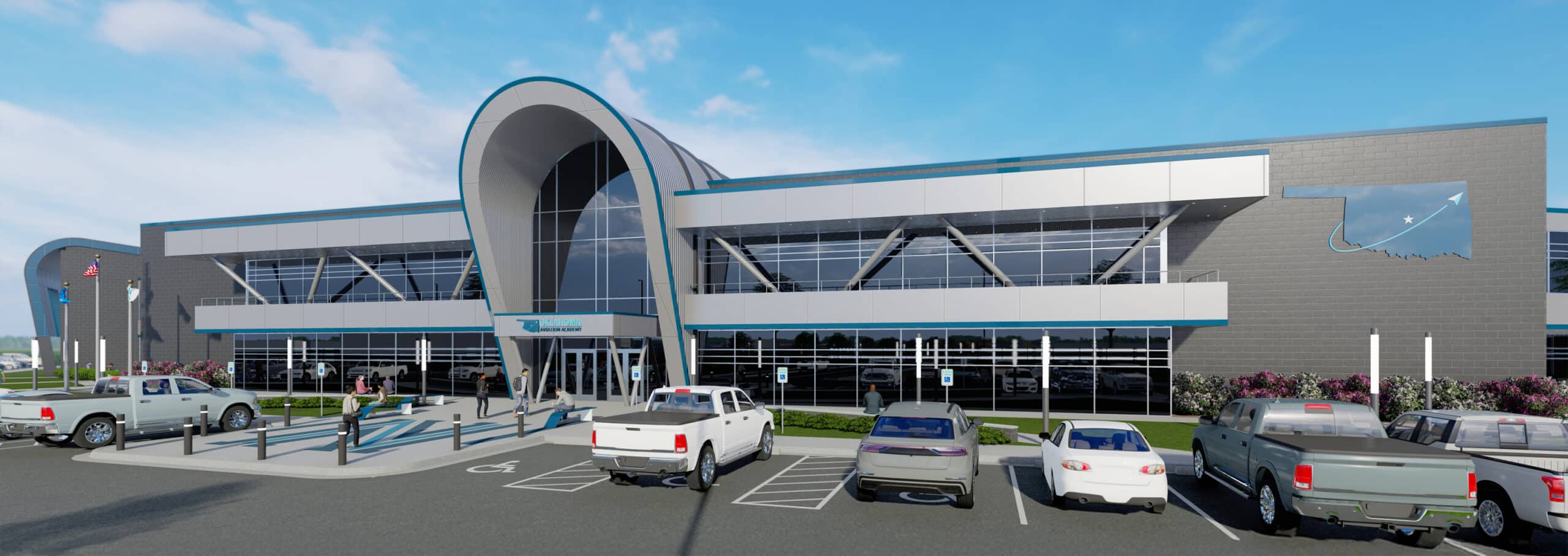 A rendering of the upcoming Oklahoma Aviation Academy for Norman Public Schools.