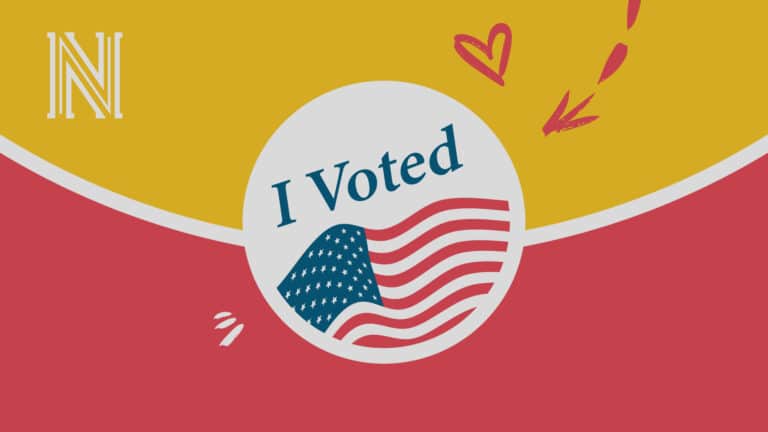 Koch Comm's designed "I Voted" sticker for the Norman Public Schools bond campaign.