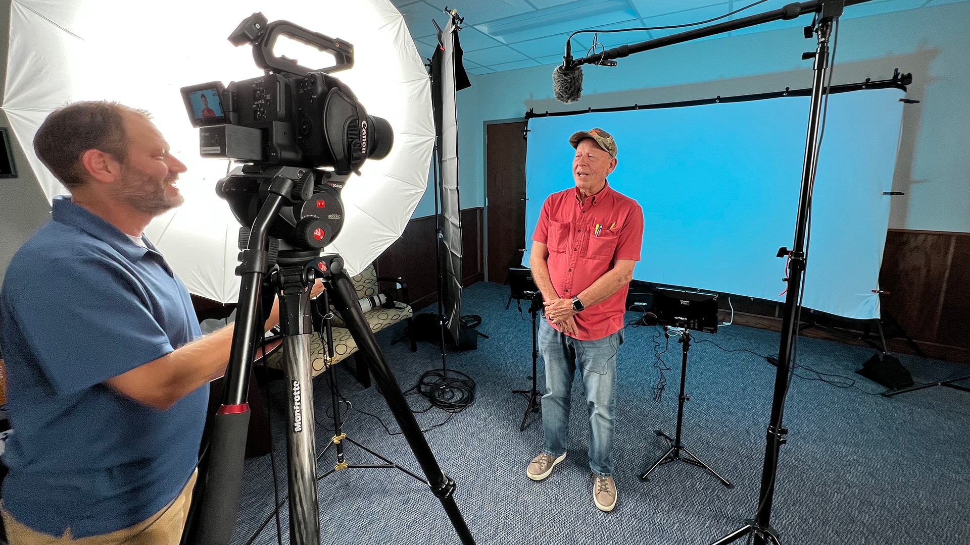 The Koch Comm team interviewing a key supporter of CARC, INC.