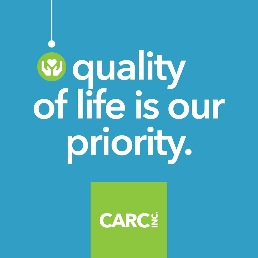 A designed graphic supporting CARC, INC.