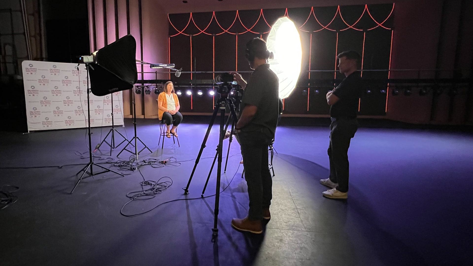 The Koch Comm team interviewing an arts organization.