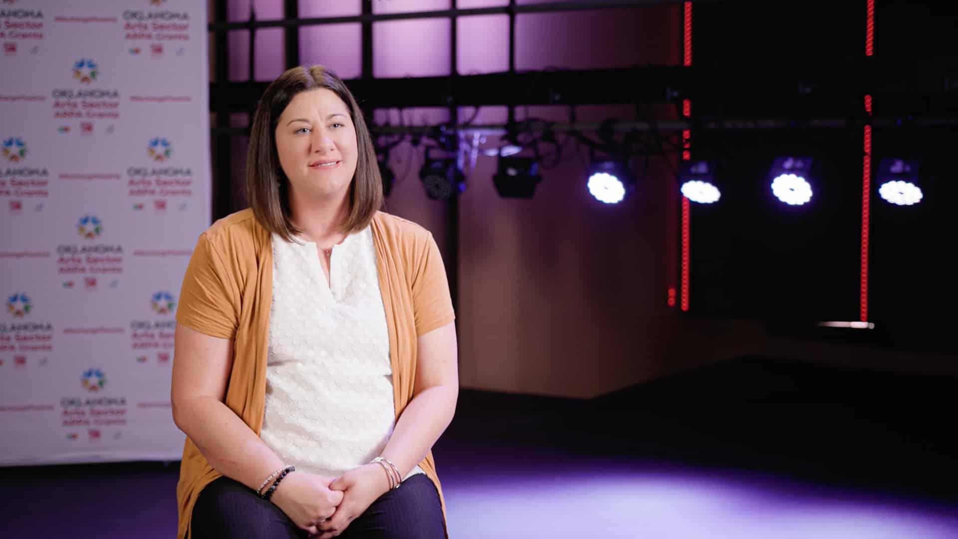 An arts interviewee of the Oklahoma Arts Council's ARPA grant videos.