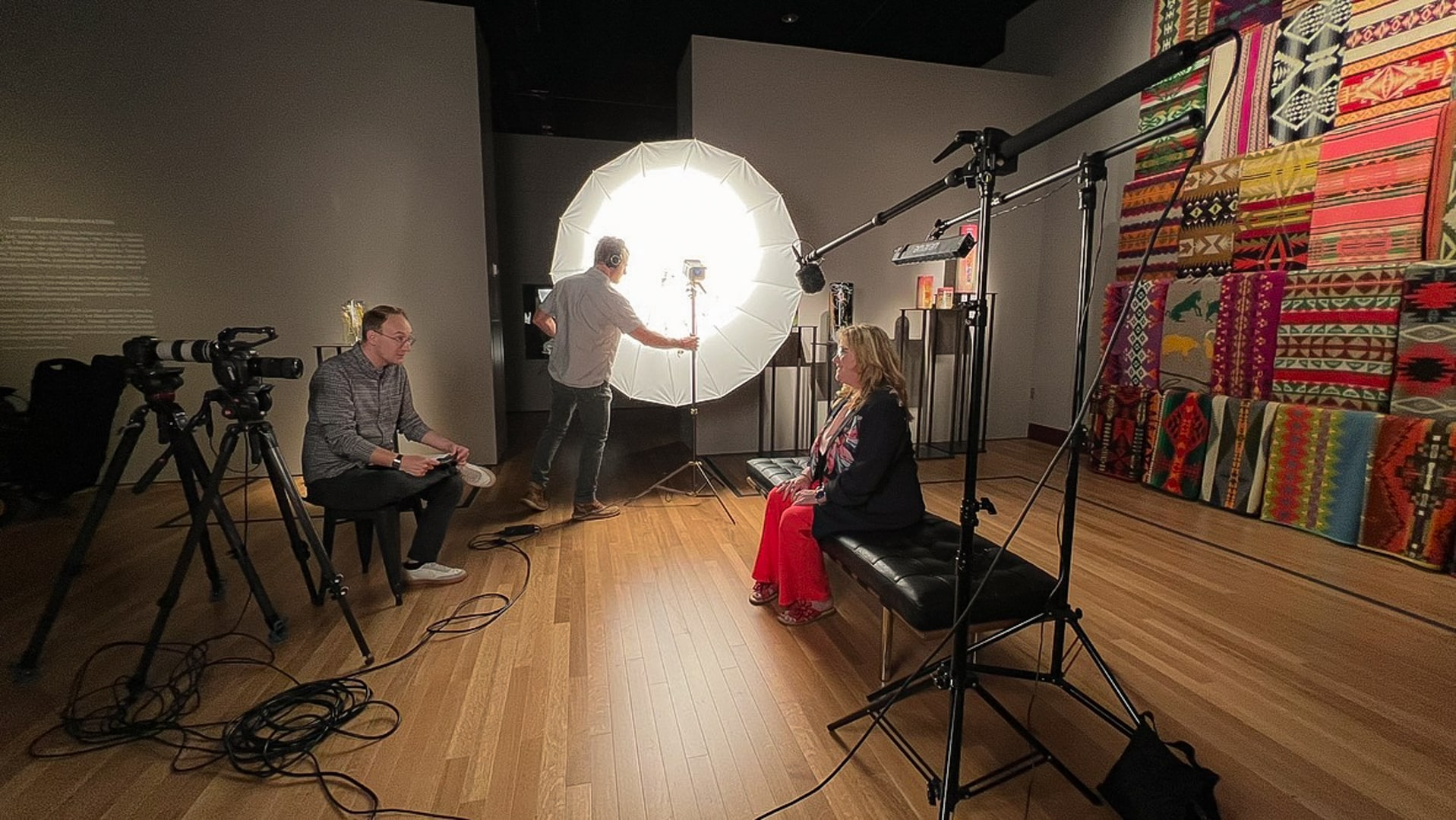 The Koch Comm team interviewing an arts organization.
