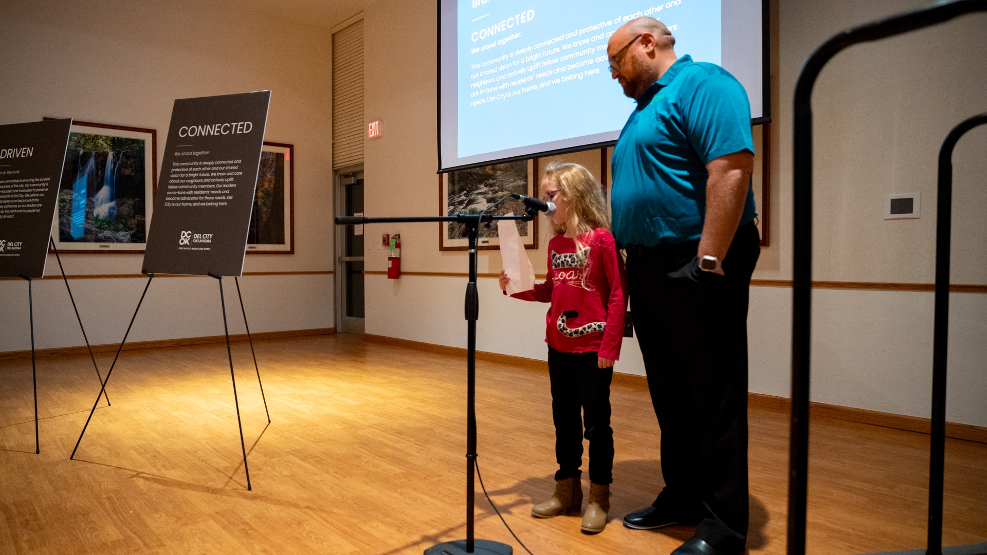 A presentation of the four core values established for Del City during the branding process.