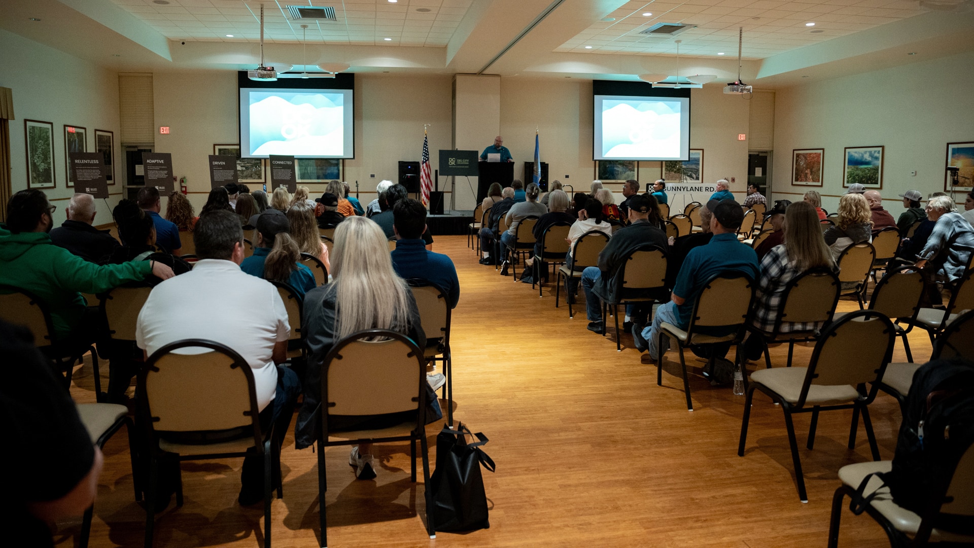 A presentation of the Del City rebrand to the community after it had been approved.