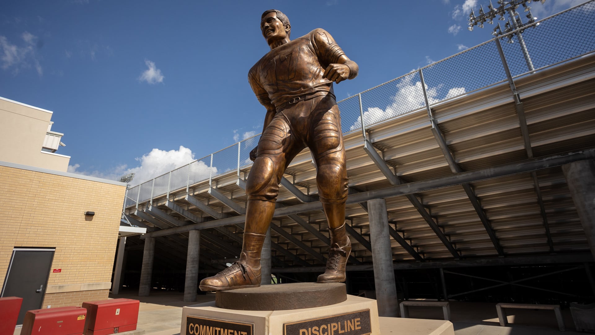 A monument to Bob Kalsu at Del City High School.