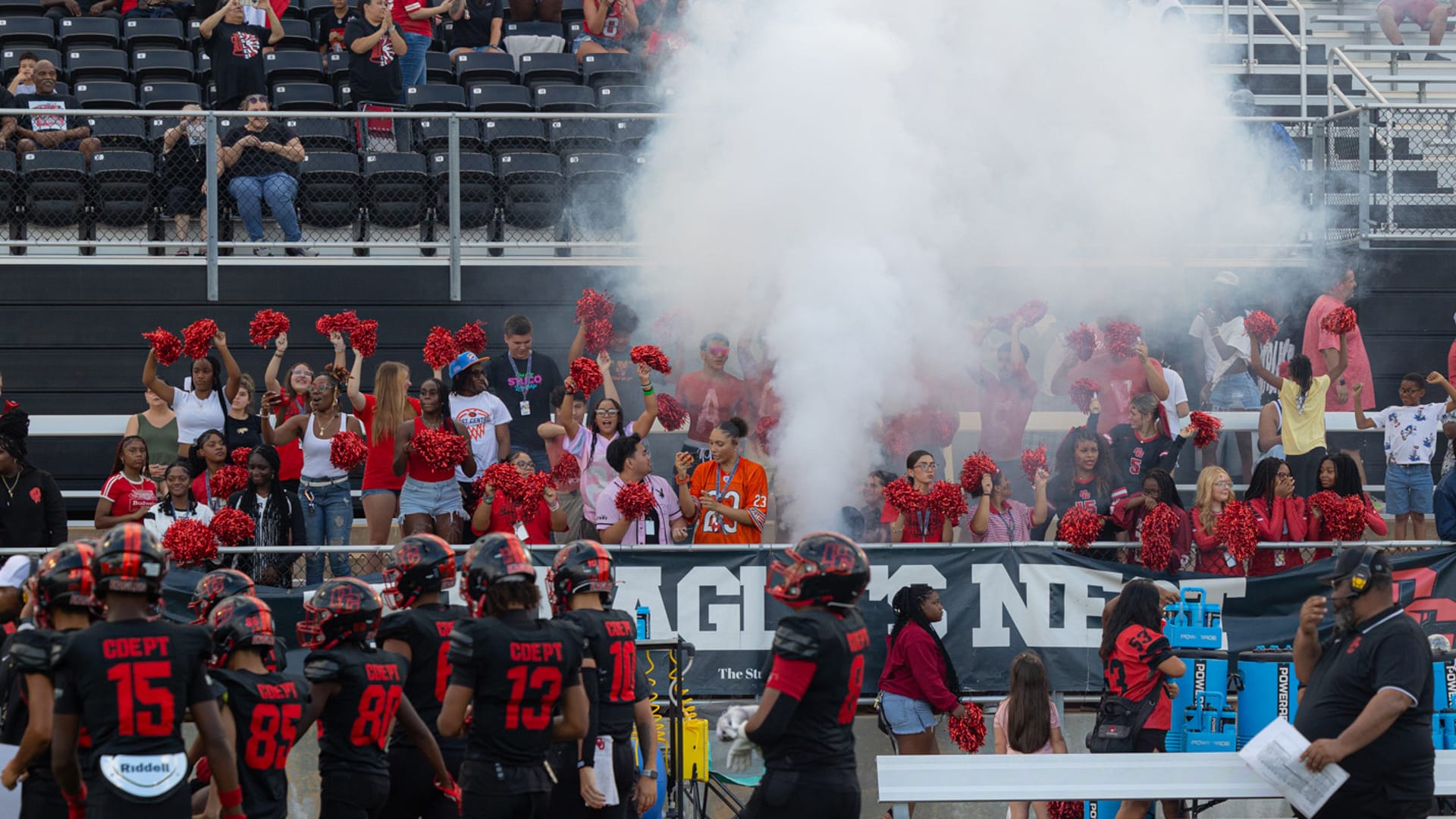A football game at Del City High School.