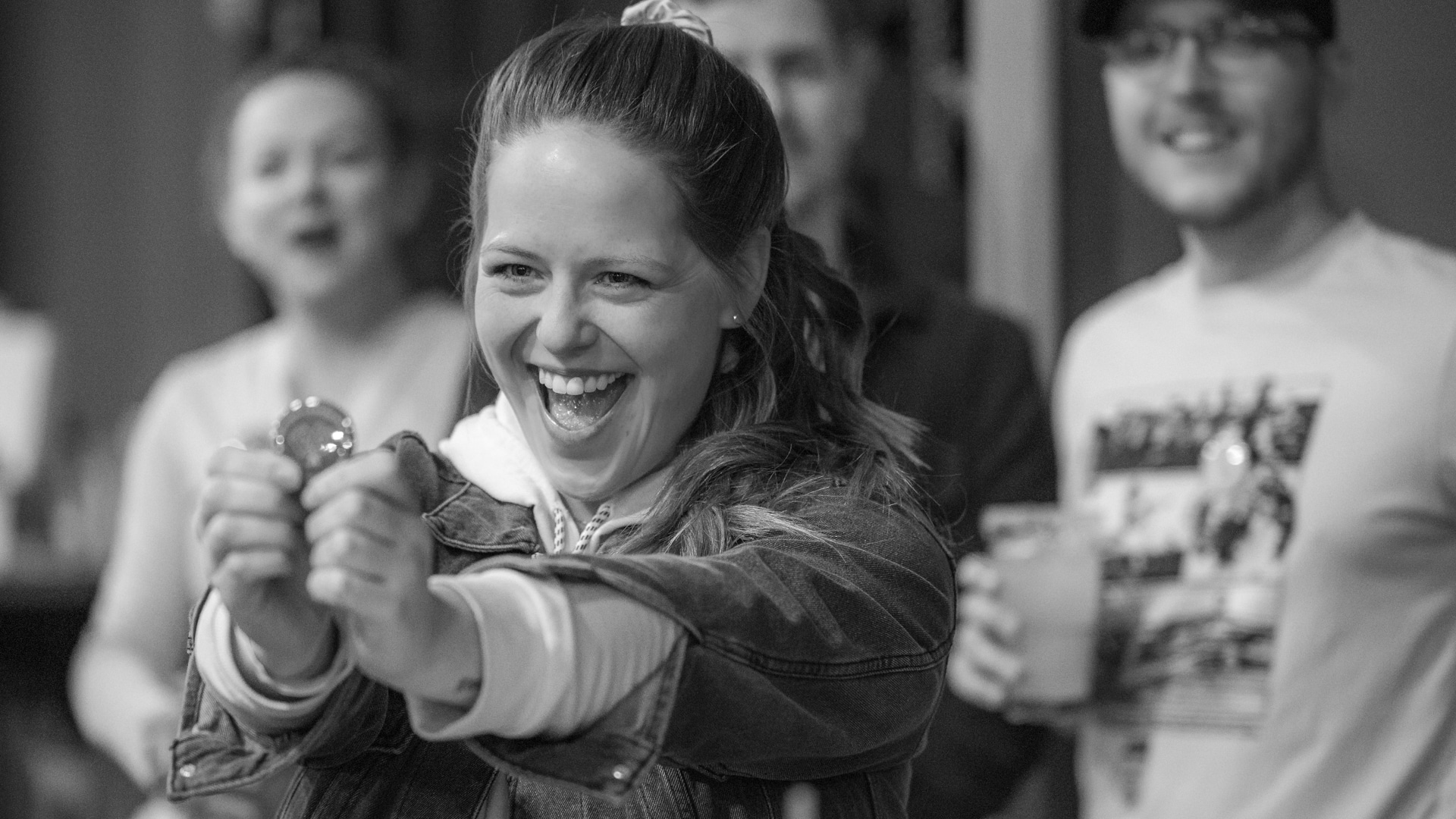 A Koch Comm HR and operations leader smiling and engaging in a team building event.