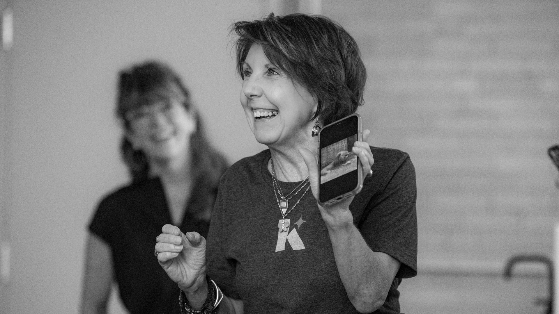 A Koch Comm PR strategist smiling at a team retreat.