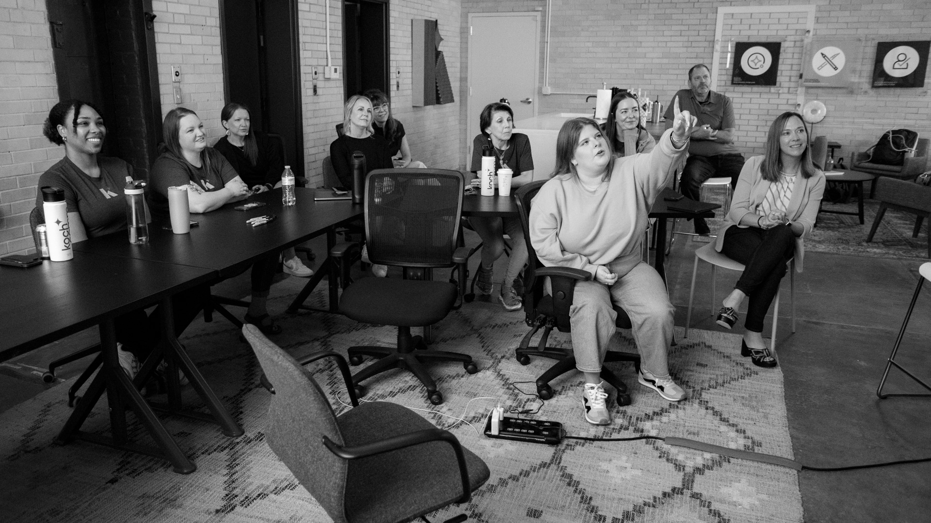 The Koch Comm team engaging at a staff retreat.
